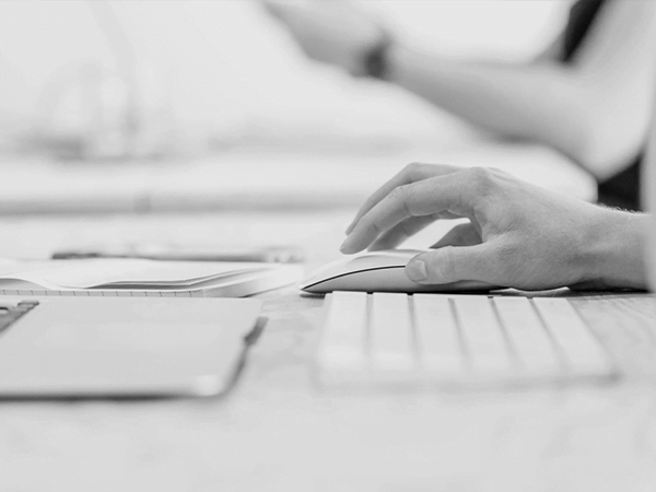 hand on a computer mouse
