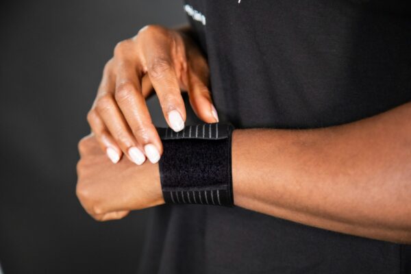 Person wearing a wristband