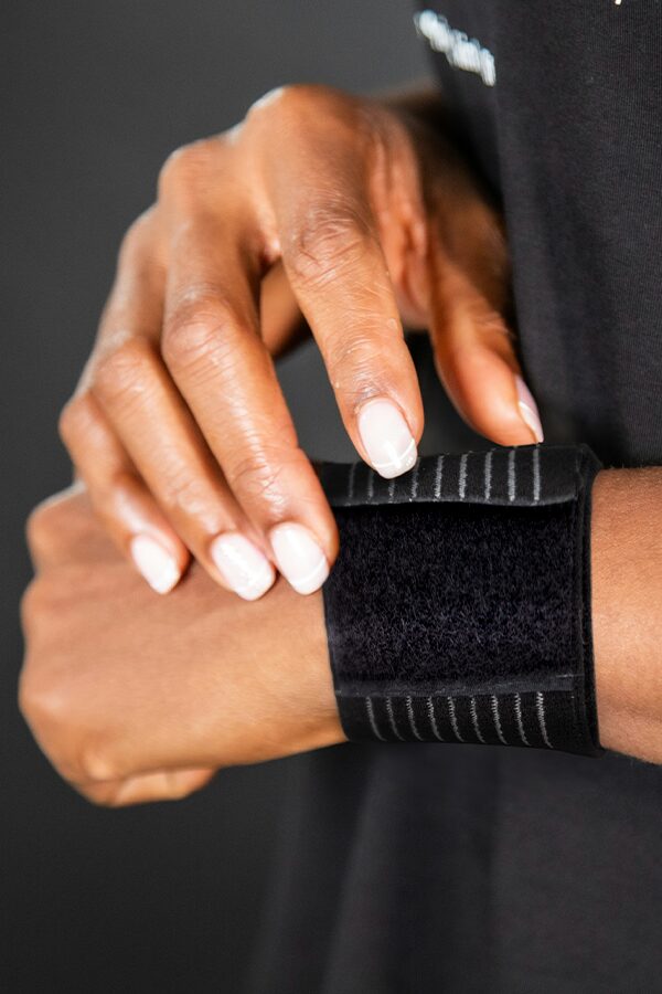 Person wearing a wristband