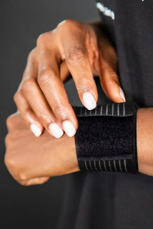 Person wearing a wristband
