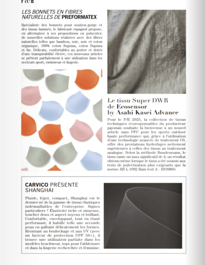 Fabrics made out of bamboo, organic cotton, linen and silk